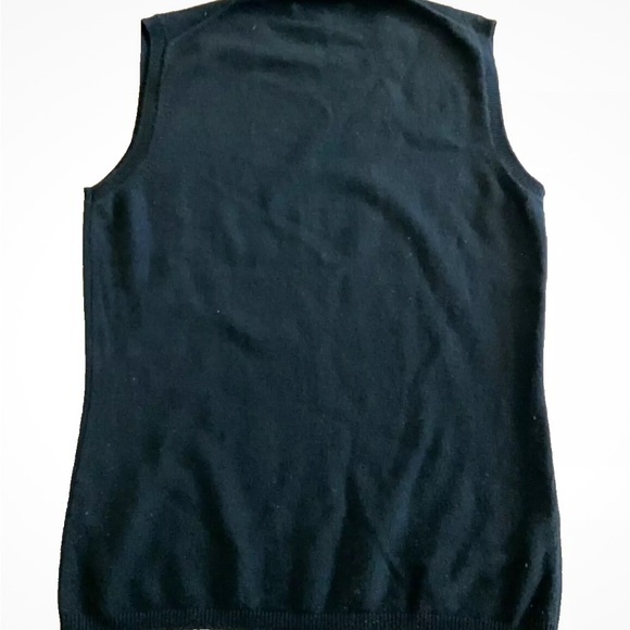 Burberry Womens Gorgeous Pure Cashmere Sweater Vest Black Size Small from Italy - Picture 3 of 5